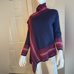 Eddie Bauer~Warm~Boho Style~Waterfall~Open~Sweater Cardigan~Wool Blend~Size M